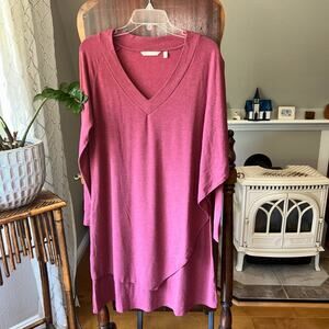 Soft Surroundings Women’s Marla Dress Size Medium Heather Ruby Red Draped